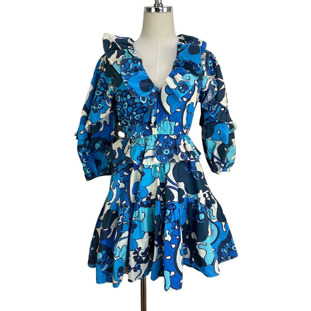 Rhode Valerie Mini Dress Printed Floral Cotton Ruffles